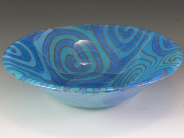 Turquoise Blue Topo Bowl #80